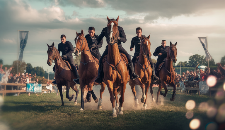 Cavaliers participant au Canter Challenge, symbolisant l'engagement communautaire et l'amélioration des performances