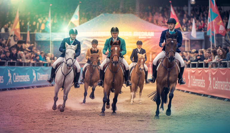 Illustration d'une compétition internationale de pony games à Cluny