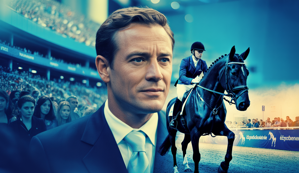 Edouard Schmitz, athlète olympique, forgeant une connexion puissante avec son cheval lors d'une compétition