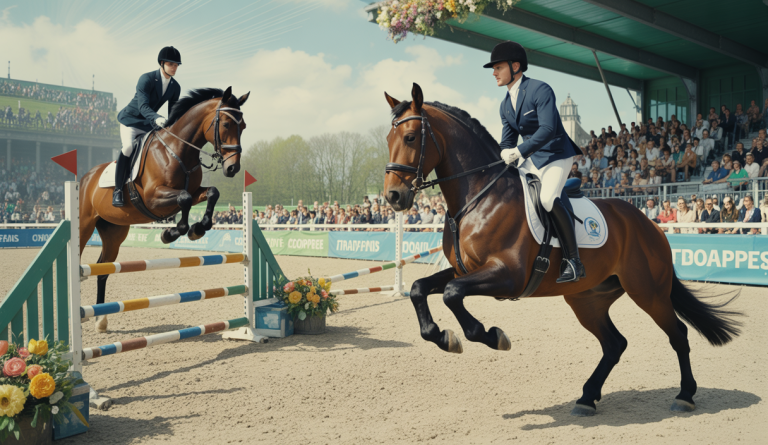 Événement équestre Open Amateur 2025 au Mans avec cavaliers en saut d'obstacles et dressage
