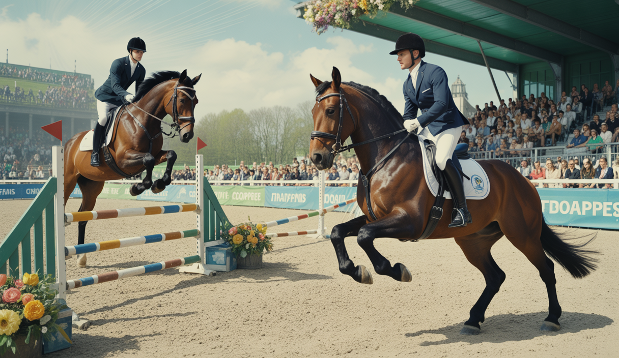 Événement équestre Open Amateur 2025 au Mans avec cavaliers en saut d'obstacles et dressage