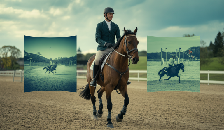 Illustration d'un cavalier lors d'une compétition d'équitation amateur.