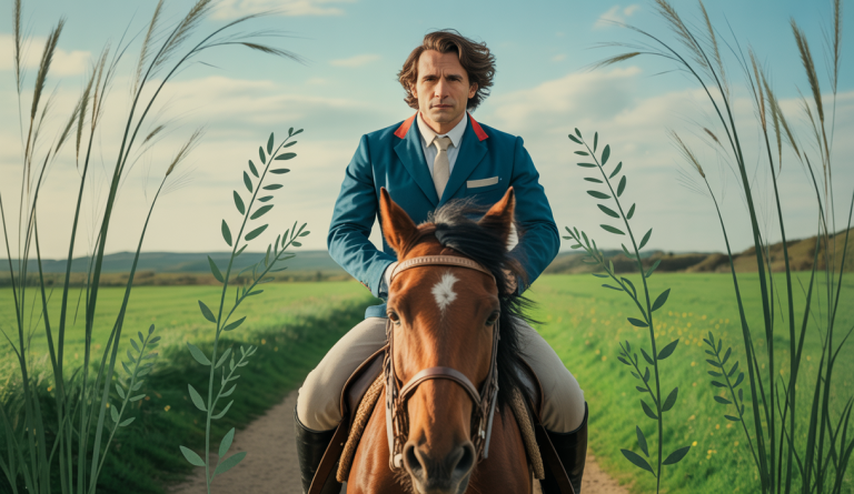 Lucas reprenant l'équitation, symbolisant résilience et passion.