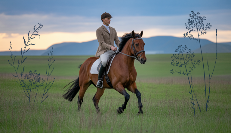 Un cavalier et son cheval en harmonie durant une sortie de galop