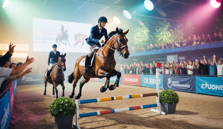 Compétition de saut d'obstacles mettant en avant des jeunes talents équestres à la FEI Jumping Nations Cup Youth 2025.