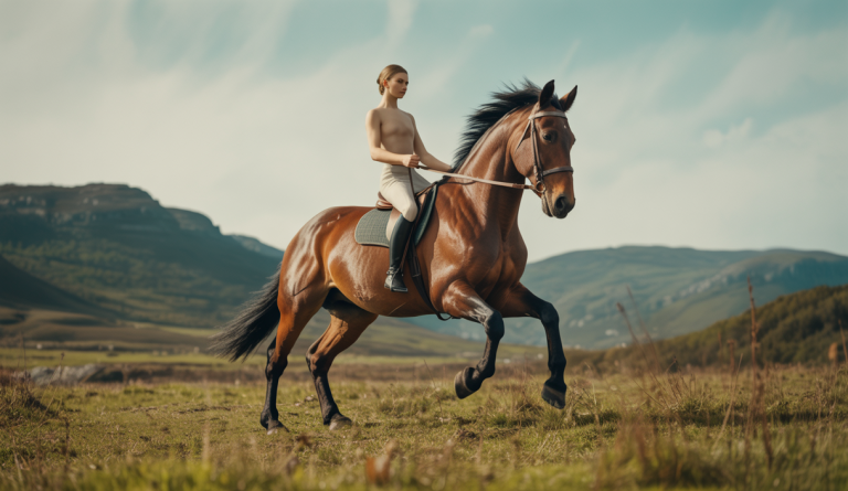 Cheval exécutant une transition descendante maîtrisée