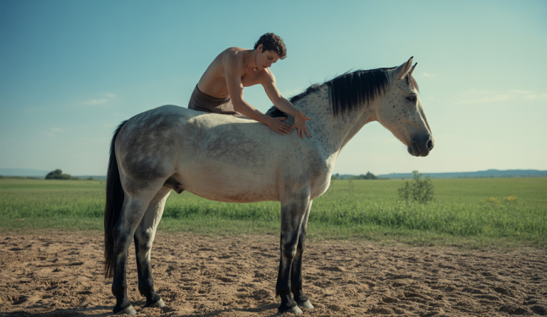 Cheval et cavalier en harmonie grâce au massage équin