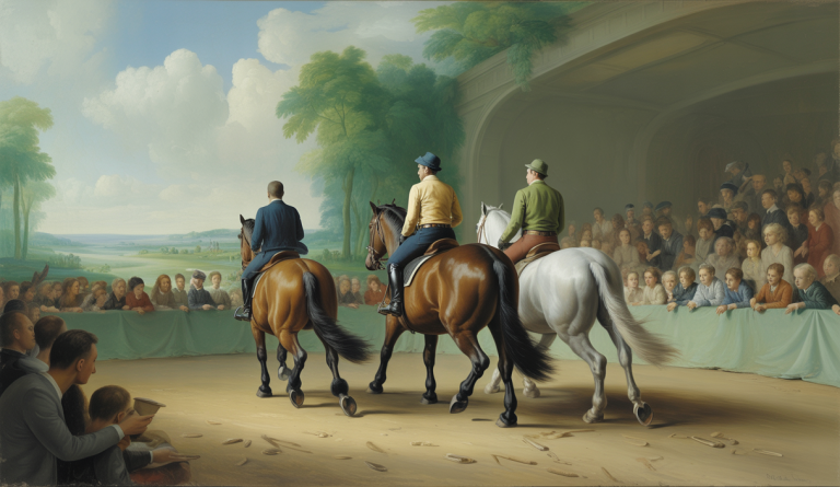 Deux cavaliers sur des chevaux en pleine course, illustrant l'harmonie du rythme et de l'énergie dans la performance équestre.
